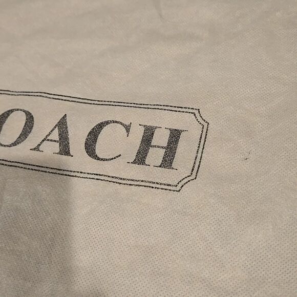 Coach White solid black letter Dust Bag storage purse cover 13.5" by 22" long - Picture 3 of 13